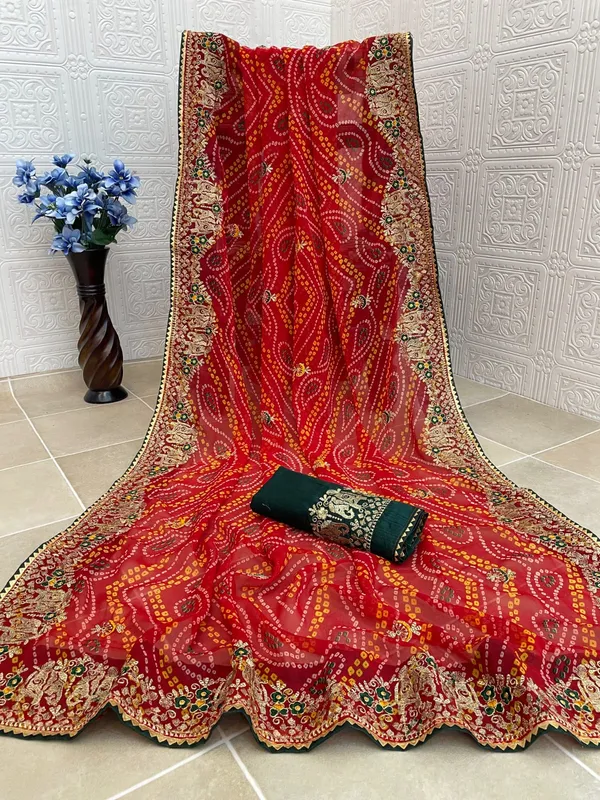 Soft_Georgette_Bandhani_Print_Embroidery_Work_Saree_(Product_Code:-_20011)