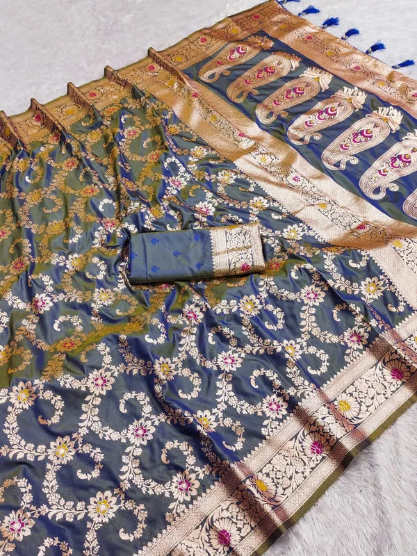 Steel_Blue_Color_Soft_Premium_Banarasi_Silk_Meenakari_Weaving_Saree_(Product_Code:-30015)