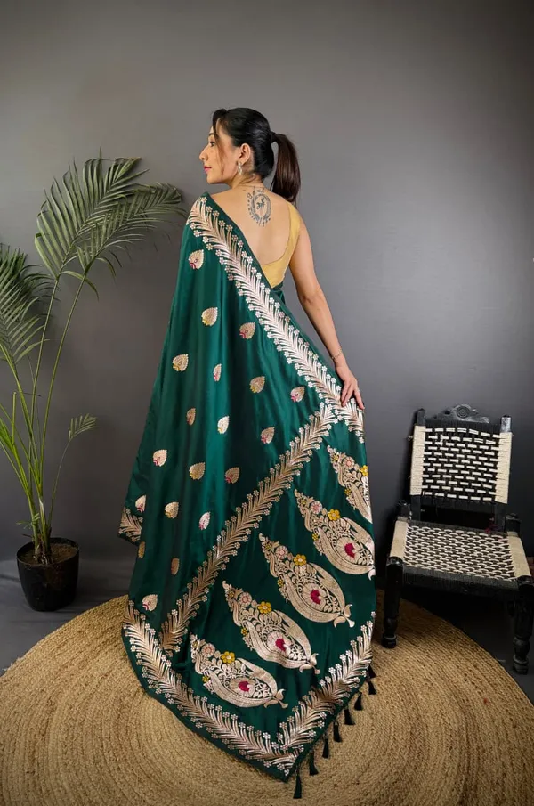 Teal_Green_Color_Soft_Banarasi_Silk_Gold_Zari_Meenakari_Weaving_Saree_(Product_Code:-_30022)