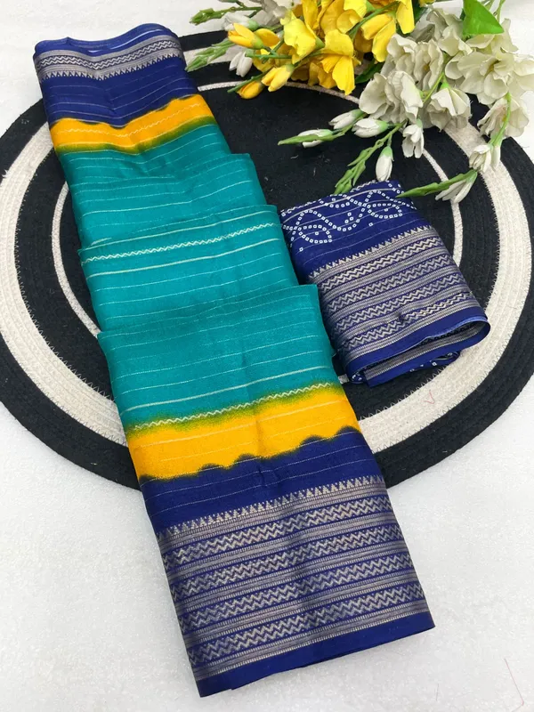 Teal_green_Color_Premium_Dola_Silk_Two-Tone_Zari_Designer_Saree_(Product_Code:-90007)