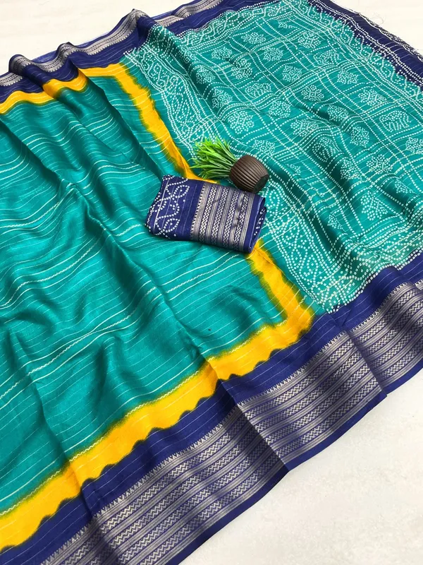 Teal_green_Color_Premium_Dola_Silk_Two-Tone_Zari_Designer_Saree_(Product_Code:-90007)