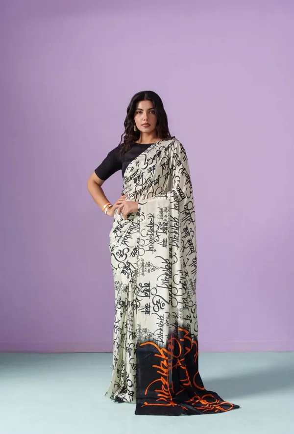 White_Color_Original_Crepe_Satin_Digital_Print_Designer_Saree_(Product_Code:-70040)