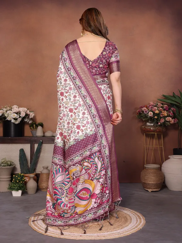 Wine_Color_Heavy_Rich_Cotton_Silk_Digital_Print_Designer_Saree_(Product_Code:-80004)