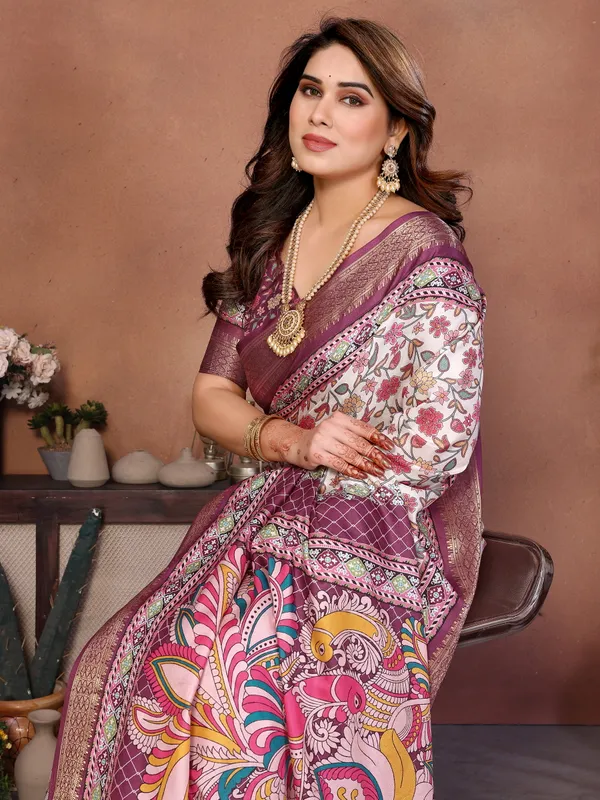 Wine_Color_Heavy_Rich_Cotton_Silk_Digital_Print_Designer_Saree_(Product_Code:-80004)