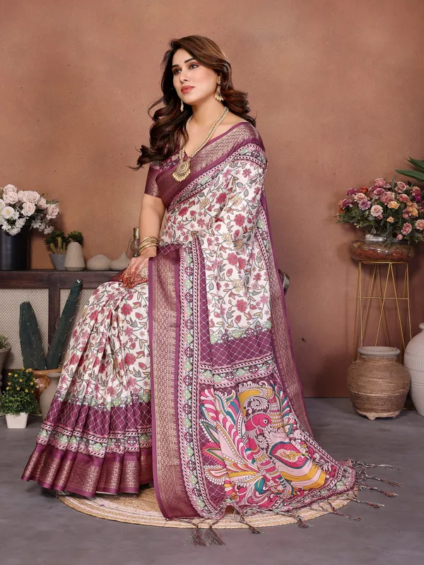 Wine_Color_Heavy_Rich_Cotton_Silk_Digital_Print_Designer_Saree_(Product_Code:-80004)