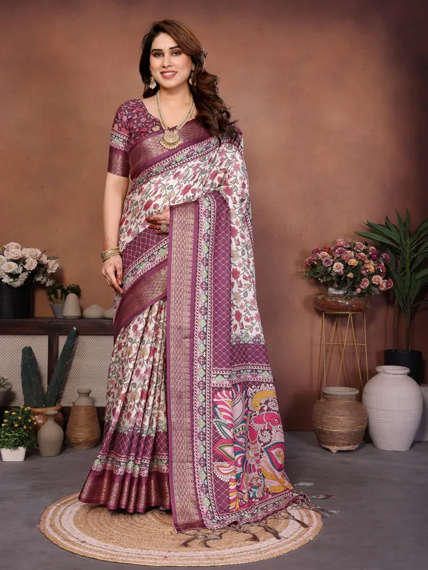 Wine_Color_Heavy_Rich_Cotton_Silk_Digital_Print_Designer_Saree_(Product_Code:-80004)