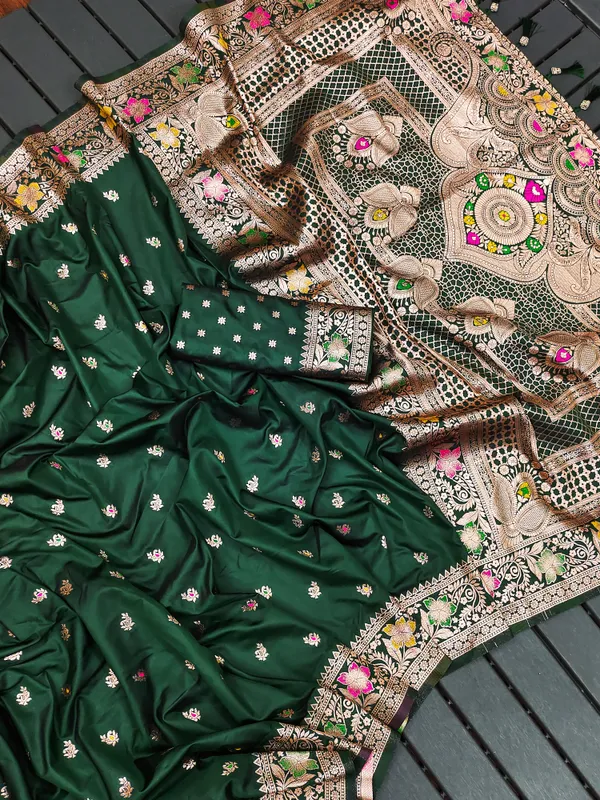 Bottle_Green_Color_Premium_Original_Silk_Banarasi_Meenakari_Saree_(Product_Code:-_30008)