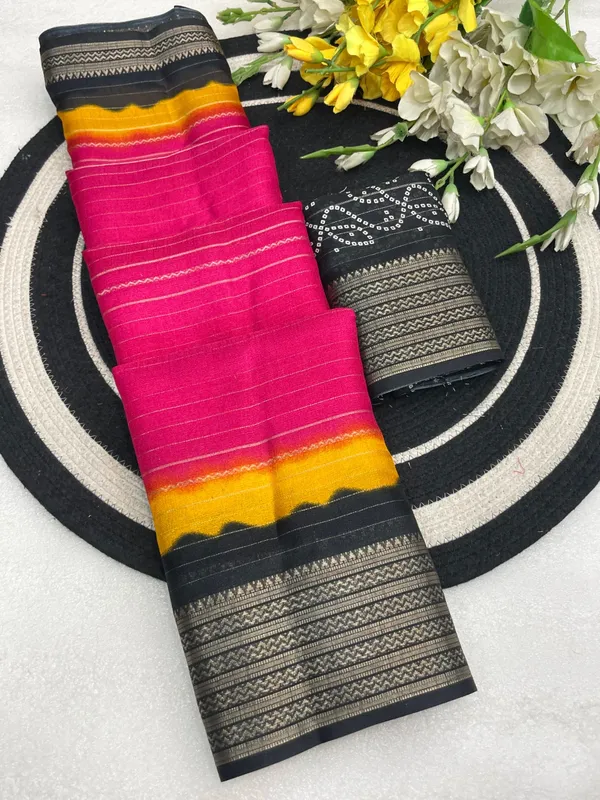 Rani_Pink_Color_Premium_Dola_Silk_Two-Tone_Zari_Designer_Saree_(Product_Code:-90009)