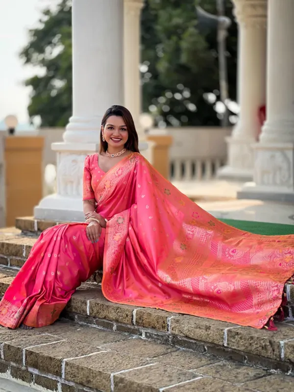 Rani_Pink_Color_Premium_Original_Silk_Banarasi_Meenakari_Saree_(Product_Code:-_30005)
