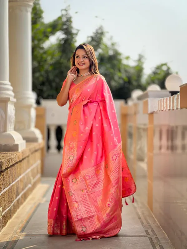 Rani_Pink_Color_Premium_Original_Silk_Banarasi_Meenakari_Saree_(Product_Code:-_30005)