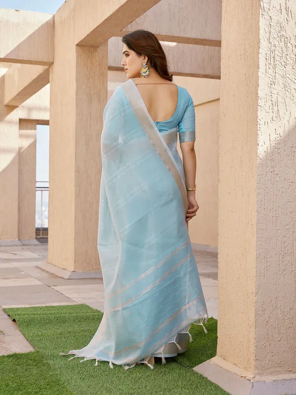 sky_blue_Color_Soft_Tissue_Linen_Silk_Zari_Weave_Saree_(Product_Code:-120002)