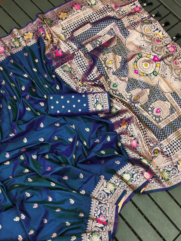 Navy_Blue_Color_Premium_Original_Silk_Banarasi_Meenakari_Saree_(Product_Code:-_30006)