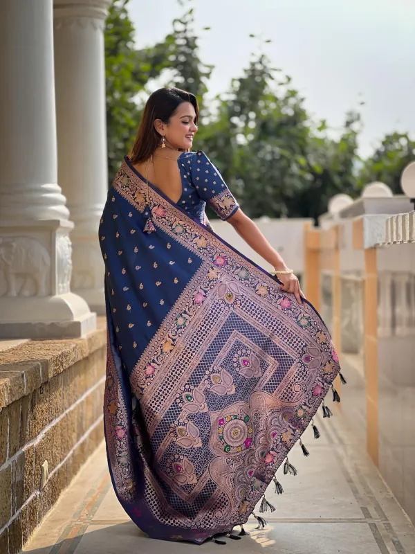 Navy_Blue_Color_Premium_Original_Silk_Banarasi_Meenakari_Saree_(Product_Code:-_30006)