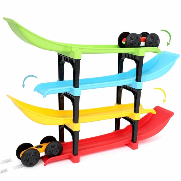 Multicolour_Multi-Level_Car_Racing_Track_Set_With_4_Ramps