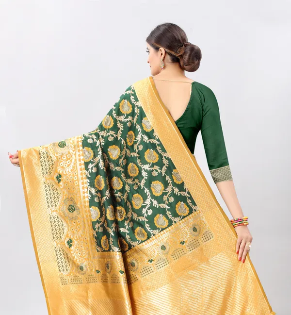 Yellow_Soft_Lichi_Silk_Saree_For_Women
