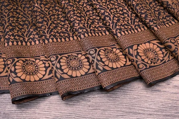 Black_Soft_Lichi_Silk_Saree_For_Women