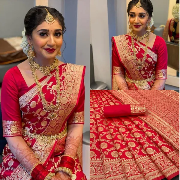 Red_Soft_Lichi_Silk_Saree_For_Women
