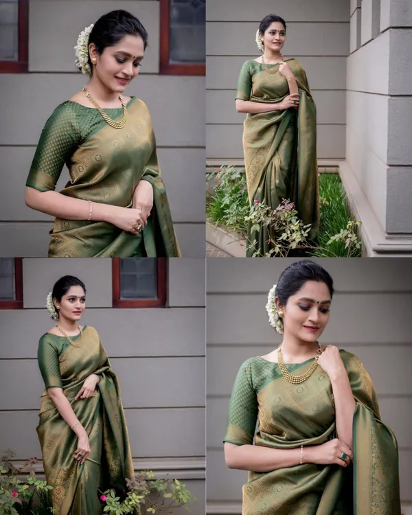 Green_Banarasi_Soft_Lichi_Silk_Saree_For_Women
