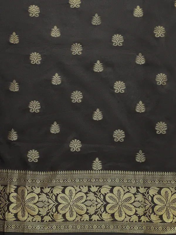 Black_Soft_Lichi_Silk_Saree_For_Women