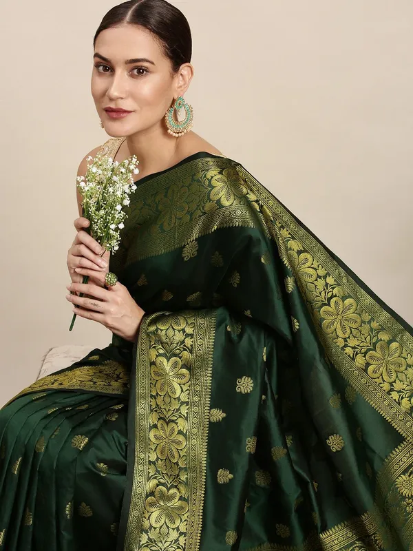 Green_Soft_Lichi_Silk_Saree_For_Women