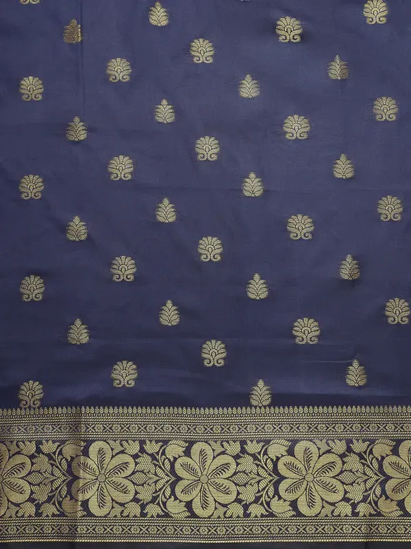 Navy_Blue_Soft_Lichi_Silk_Saree_For_Women