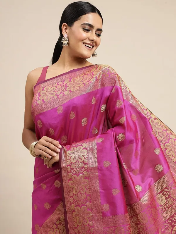 Pink_Soft_Lichi_Silk_Saree_For_Women