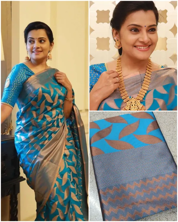 Firozi_Soft_Lichi_Silk_Saree_For_Women