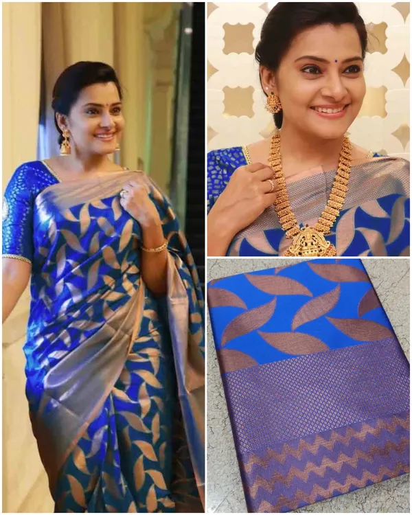 Royal_Blue_Soft_Lichi_Silk_Saree_For_Women
