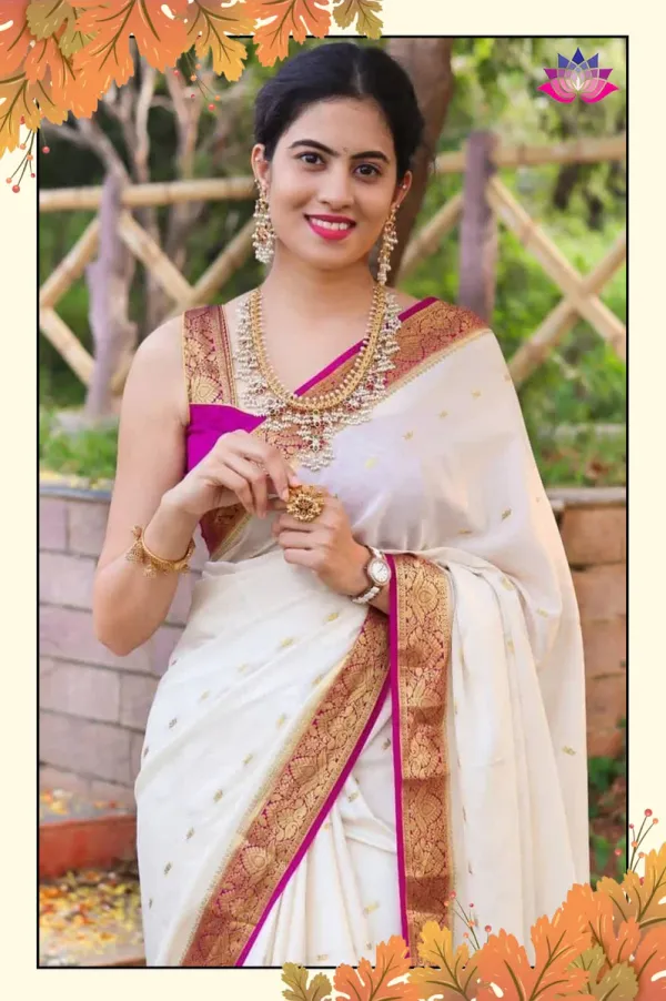 White-Pink_Soft_Lichi_Silk_Saree_For_Women