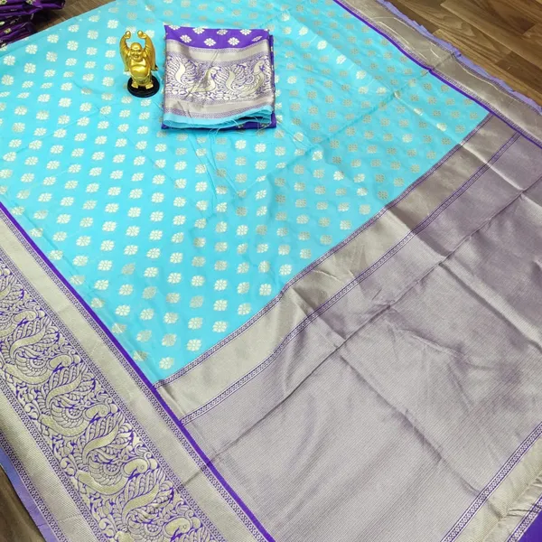 Light_Blue_Soft_Lichi_Silk_Saree_For_Women