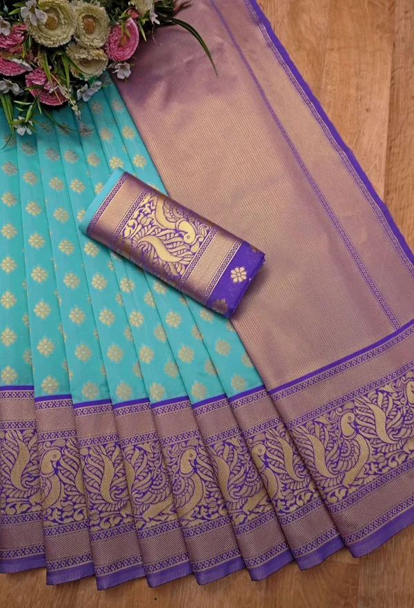 Light_Blue_Soft_Lichi_Silk_Saree_For_Women