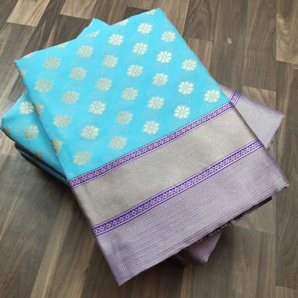 Light_Blue_Soft_Lichi_Silk_Saree_For_Women