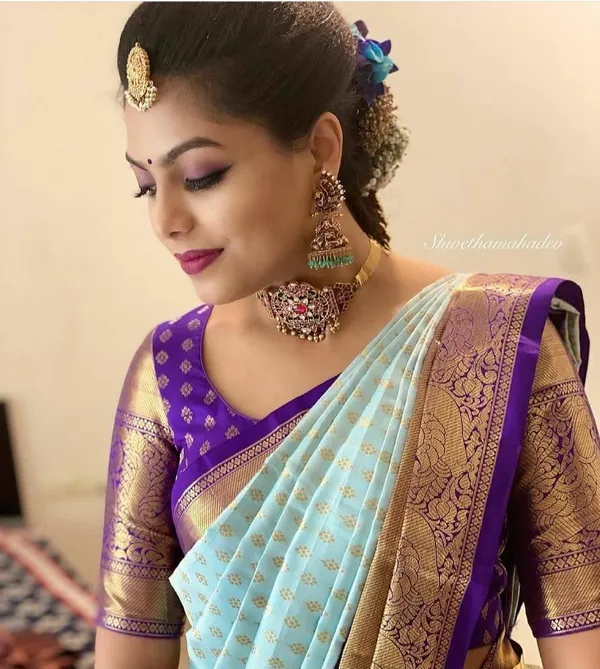 Light_Blue_Soft_Lichi_Silk_Saree_For_Women
