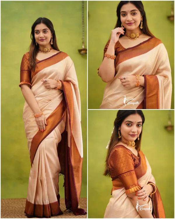 White_Soft_Lichi_Silk_Saree_For_Women