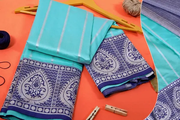 Sky_Blue_Soft_Lichi_Silk_Saree_For_Women