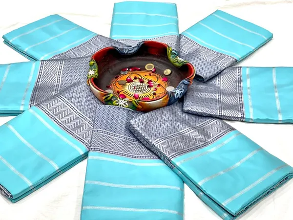 Sky_Blue_Soft_Lichi_Silk_Saree_For_Women