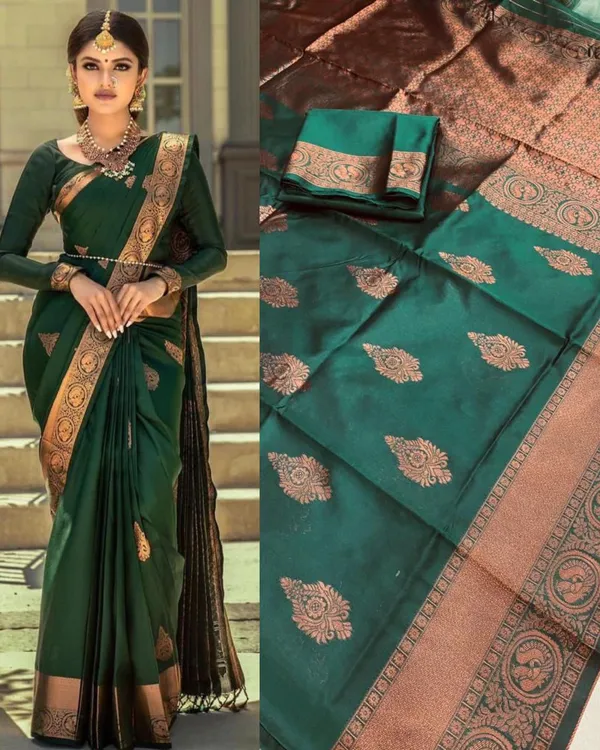 Green_Soft_Lichi_Silk_Saree_For_Women