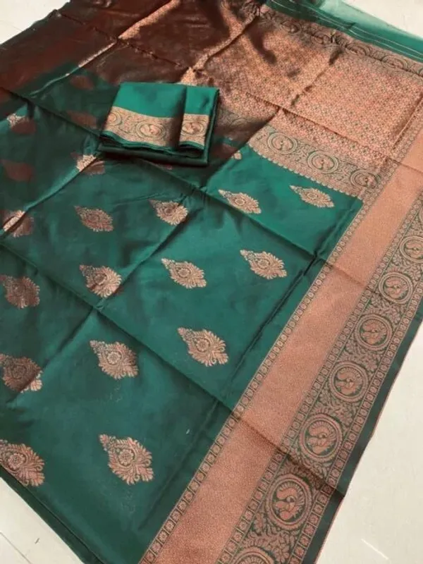 Green_Soft_Lichi_Silk_Saree_For_Women
