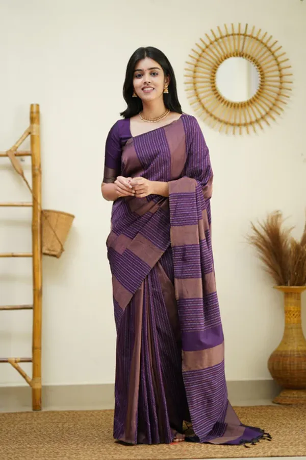 Purple_Soft_Lichi_Silk_Saree_For_Women