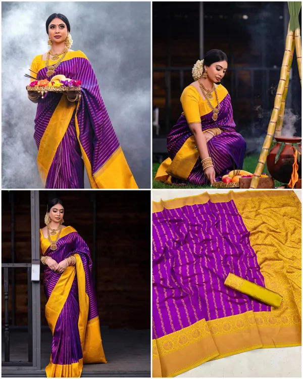 Purple_Banarasi_Soft_Lichi_Silk_Saree_For_Women