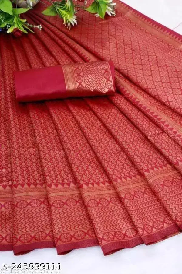 Red_Soft_Lichi_Silk_Saree_For_Women