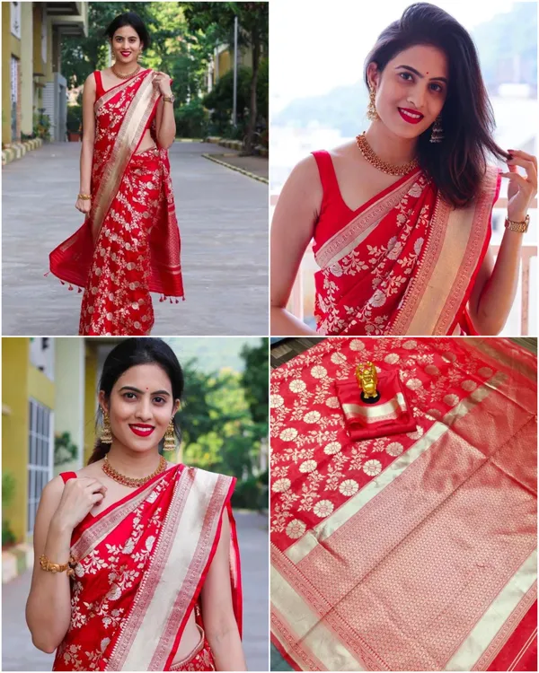 Red_Soft_Lichi_Silk_Saree_For_Women