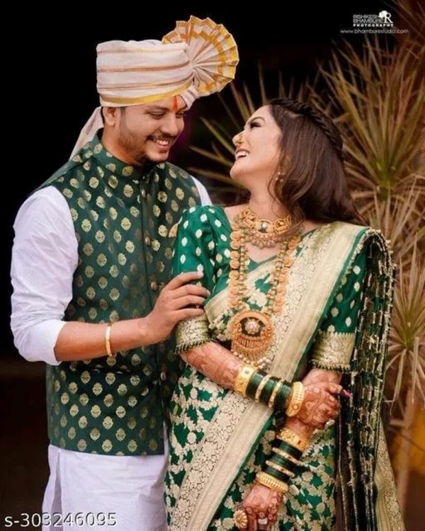 Green_Soft_Lichi_Silk_Saree_For_Women