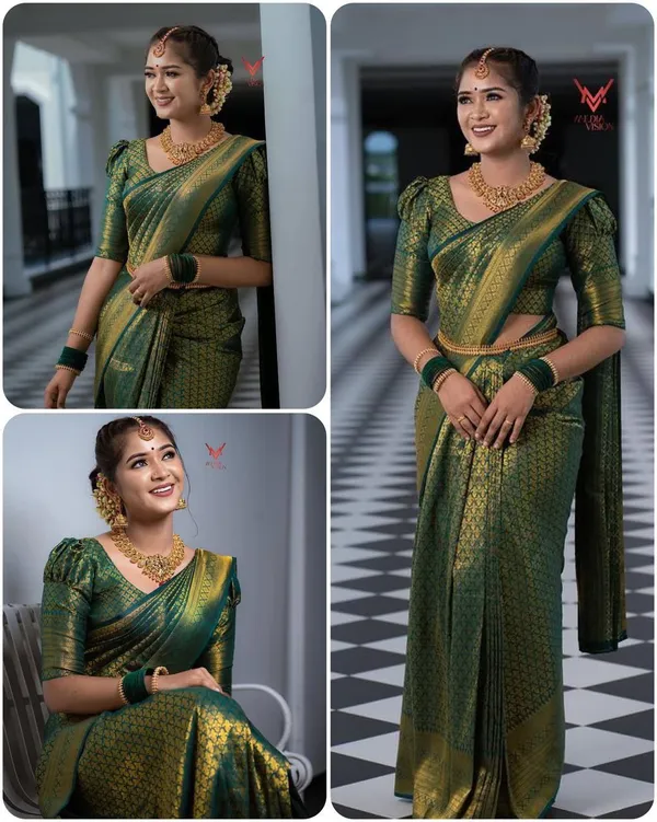 Green_Soft_Lichi_Silk_Saree_For_Women