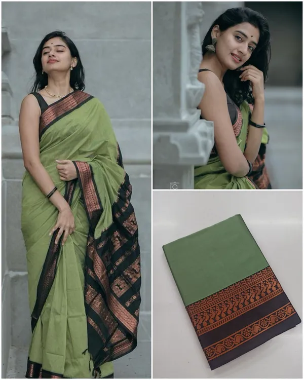 Green_Soft_Lichi_Silk_Saree_For_Women