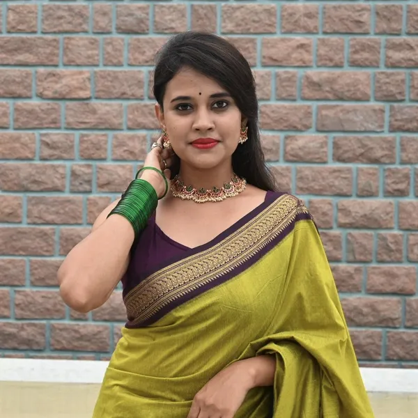 Olive_Green_Soft_Lichi_Silk_Saree_For_Women
