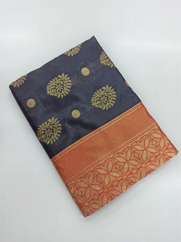 Black_Soft_Lichi_Silk_Saree_For_Women