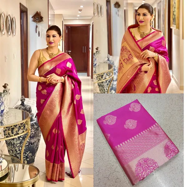 Pink_Soft_Lichi_Silk_Saree_For_Women