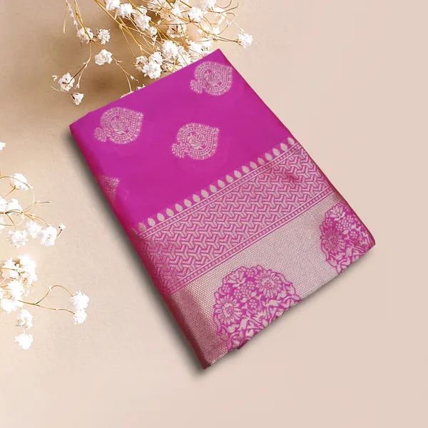 Pink_Soft_Lichi_Silk_Saree_For_Women