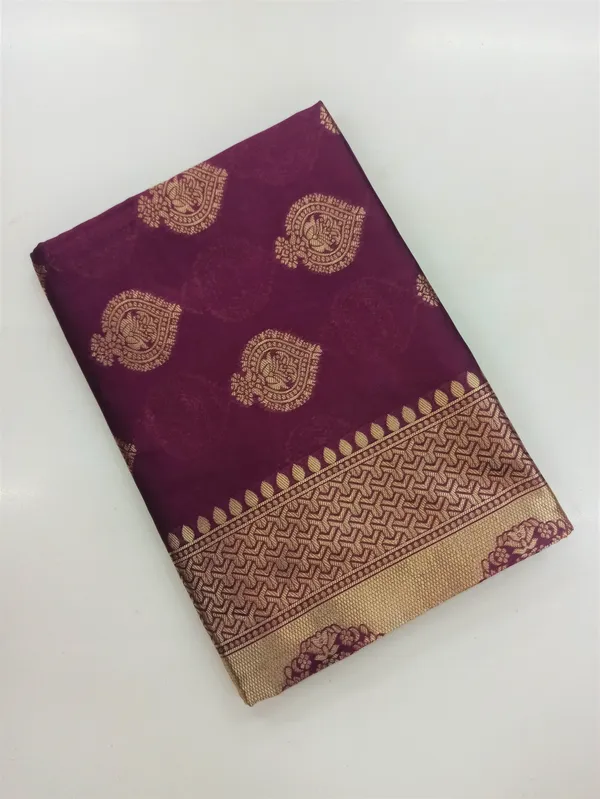 Wine_Soft_Lichi_Silk_Saree_For_Women